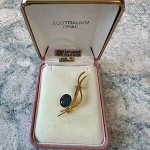 Vintage Australian Opal Gold Clad Pin